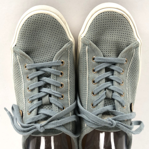 FAGUO Suede Perforated Sneaker Men's 8 / 40 Birch Blue Leather Lace Up Comfort - Picture 8 of 14